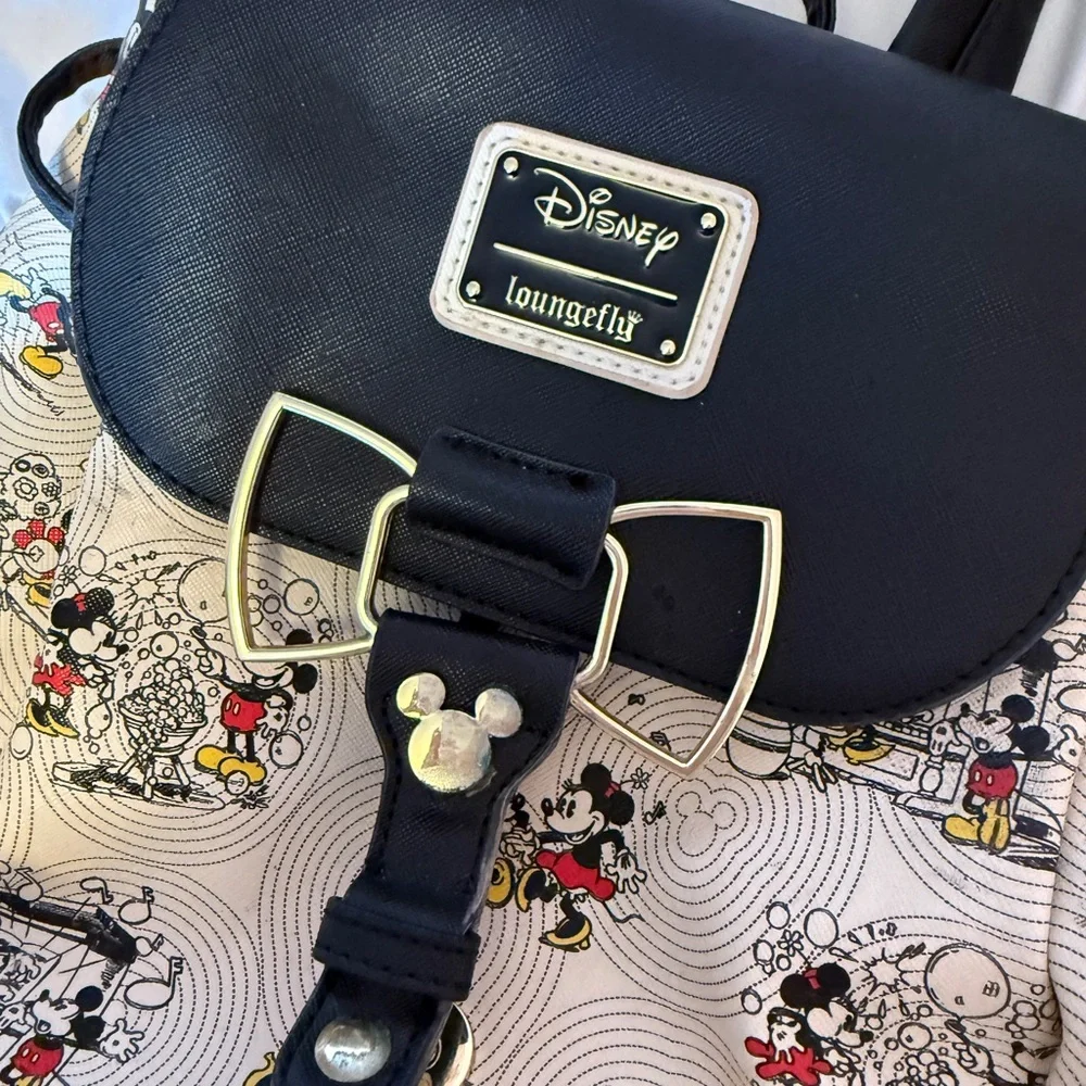 Loungefly Black and Cream Disney Backpack - Picture 2 of 4